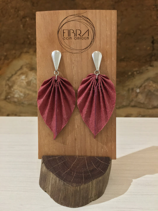 Aretes Hoja Plateado